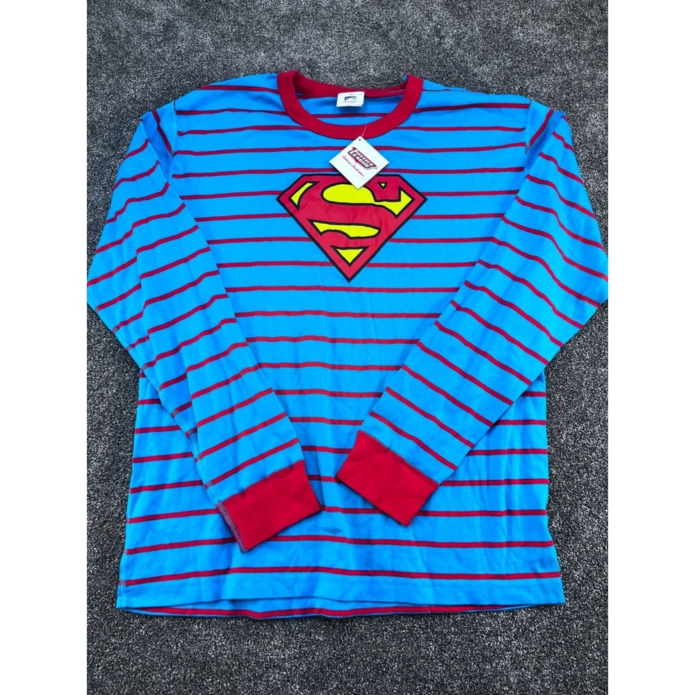 Hanna Andersson Superman XXL Striped Long Sleeve‎ Shirt Blue/Red Cotton
